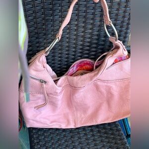 SIGRID OLSEN Pink Large Soft Leather Hobo Bag - vintage